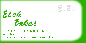 elek bakai business card